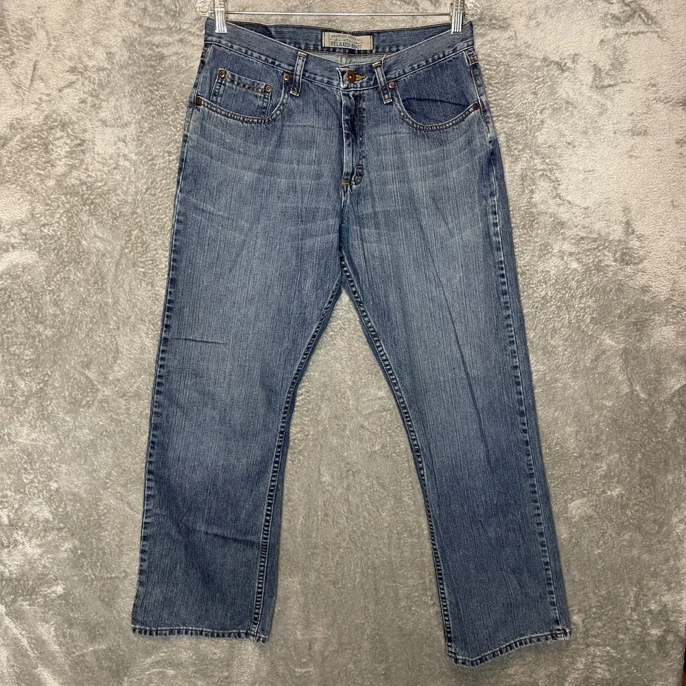 Wrangler Originals Men Cowboy Western Relaxed Boot Medium Wash Denim Jean 30x30*